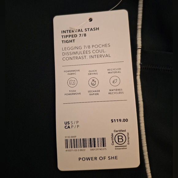 Athleta Interval Stash Tipped 7/8 Legging Small Petite SP Cypress - Picture 3 of 4